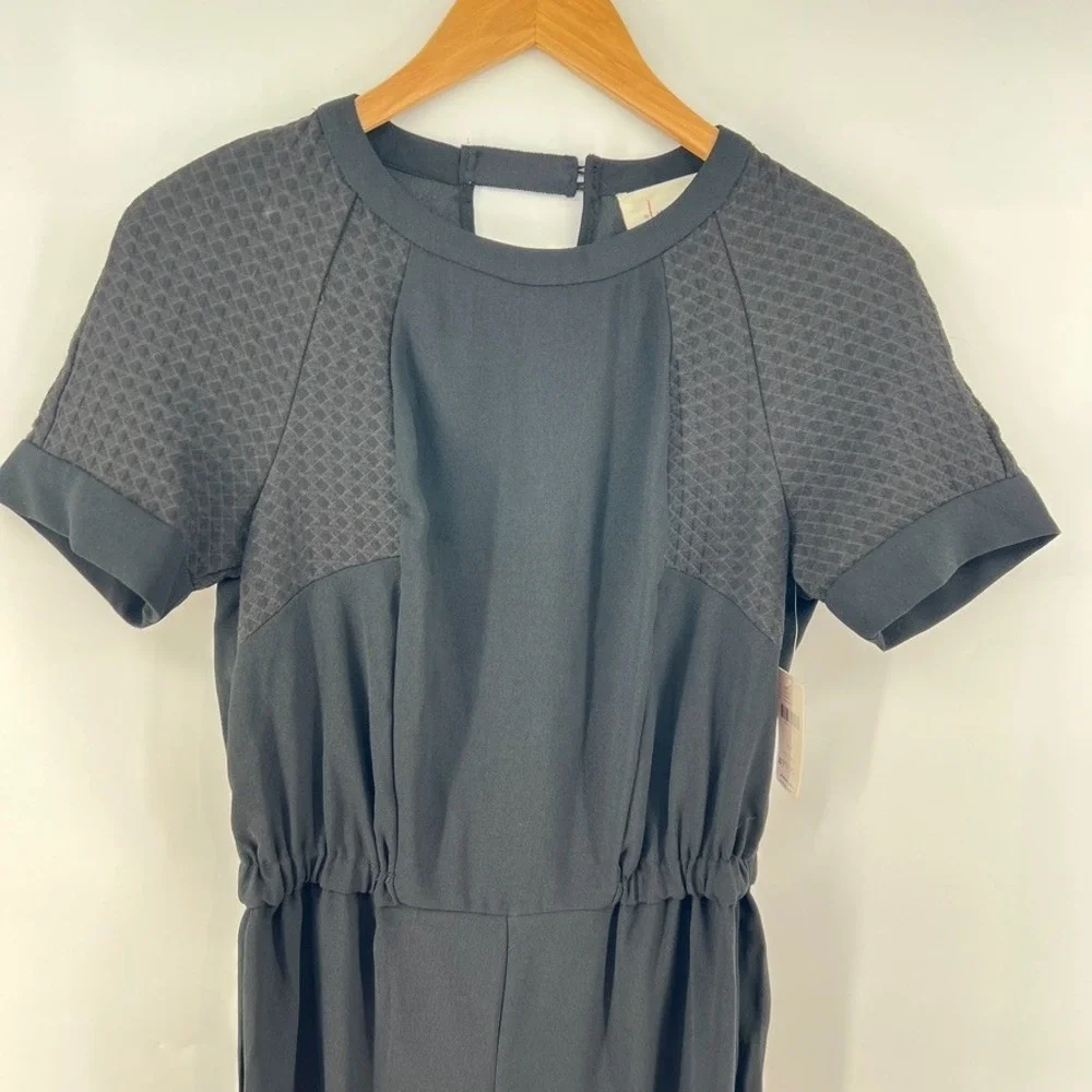 Anthropologie Allegory Jumpsuit Black Petite SP Textured Minimalist Capsule NWT